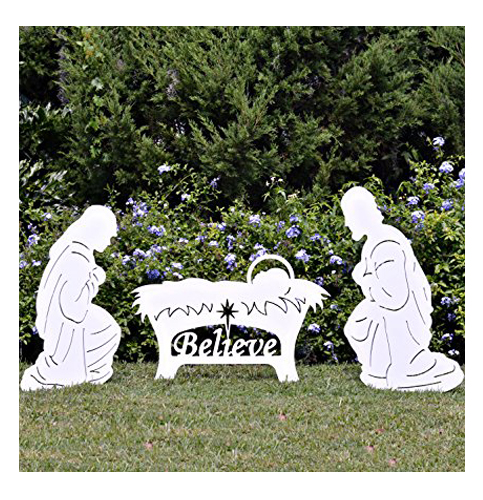 8. Teak Isle Nativity Set- Believe Holy Family Outdoor