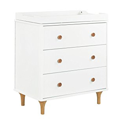 9. Babyletto White/Natural Dresser Changer (3 Drawer)