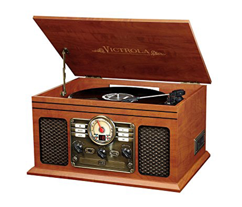 4. Innovative Technology 6-in-1 Mahogany Turntable