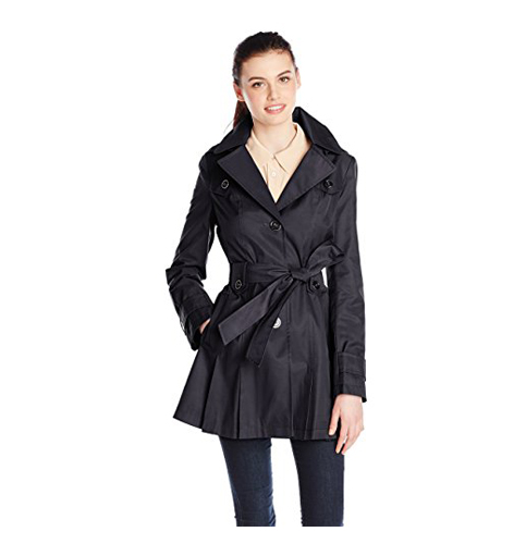 5. Via Spiga Women's Single-Breasted Belted Trench Coat with Hood