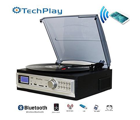 9. TechPlay  ODC19, 3-Speed Turntable with Bluetooth