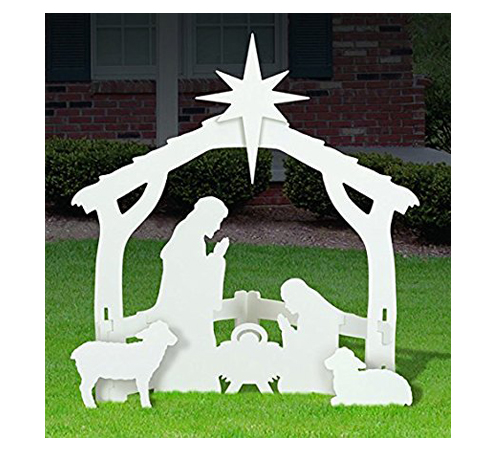 6. Outdoor White Nativity set