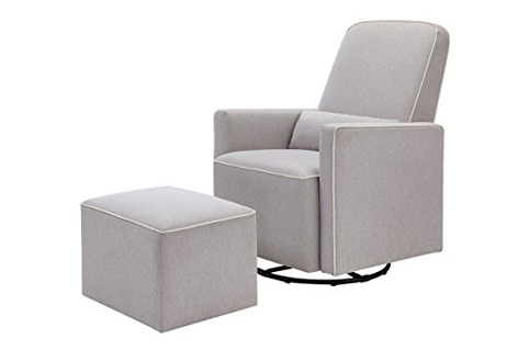 5. DaVinci Grey Swivel Glider with Ottoman