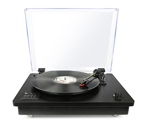 8. 1byone Black Bluetooth Turntable