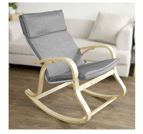 6. SoBuy Grey Rocking Chair (FST15-DG)