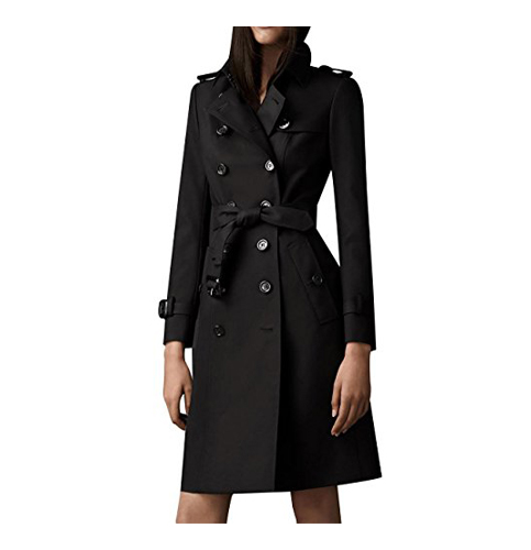 4. Eorish Women's Elegant Jacket Double Breasted Slim Long Trench Coat