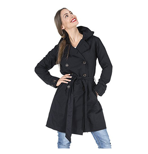 8. Happy Rainy Days Women's Classic Trench Coat