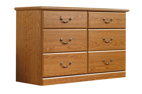 4. Sauder 401410 6 Drawer Carolina Oak Finish Orchard Hills Dresser 