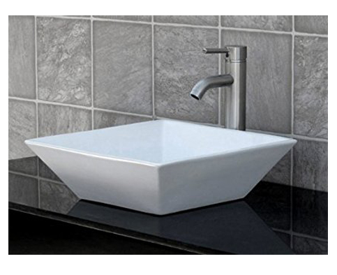 8. ELIMAX'S 7034/N3 Bathroom Vessel Sink combo that includes a brushed nickel faucet