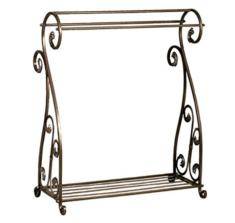 7. Scrolled & Aged Bronze Quilt Rack