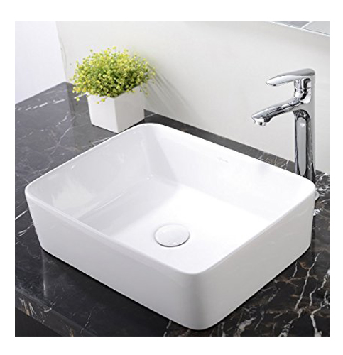 6. Ufaucet Modern Porcelain above Counter White Ceramic Bathroom Vessel Sink