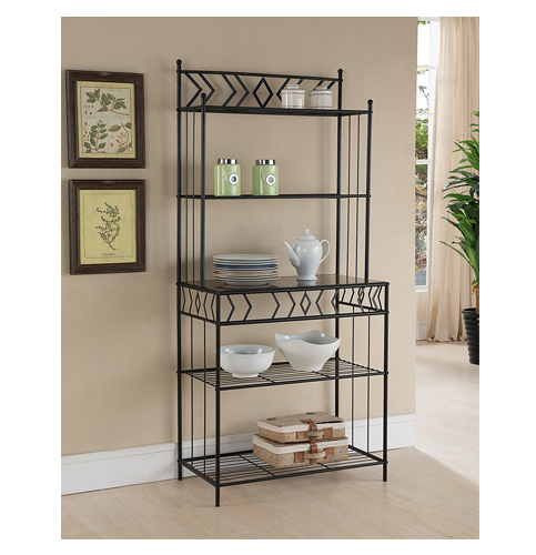 9. Kings Brand Furniture Metal with Marble Finish 5-Tier Bakers Rack