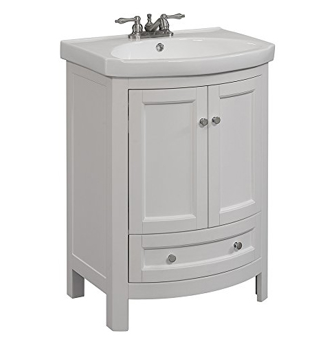 3. RunFine RFVA0069W Virtuous Vanity Top with a Drawer and Cabinet 