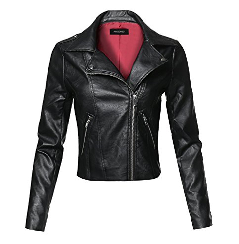 7. Awesome21 Faux Leather Women’s Biker Jacket