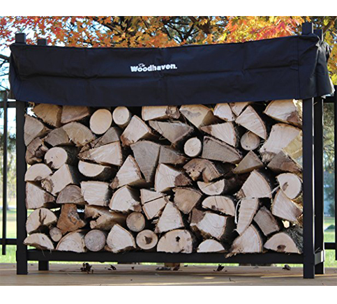 4. The Woodhaven 5-Foot Log Rack with Cover