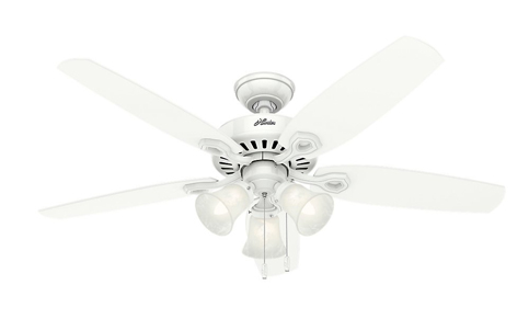 8. Hunter 53236 Snow White Builder Plus 52-Inch Ceiling Fan