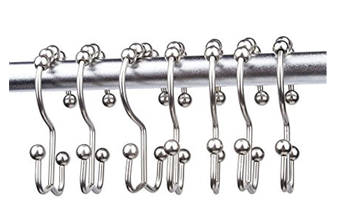 3. Moldiy Shower Curtain Ring Hooks (Set of 12)