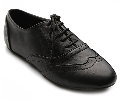 8. Ollio Women’s Shoe Low Flat Heel Oxford
