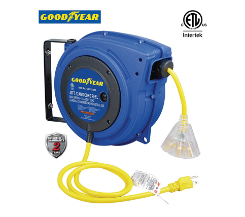 8. Goodyear Heavy-Duty 40-Foot Extension Cord Reel