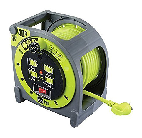 2. Masterplug 40-Foot Heavy-Duty Extension Cord Reel