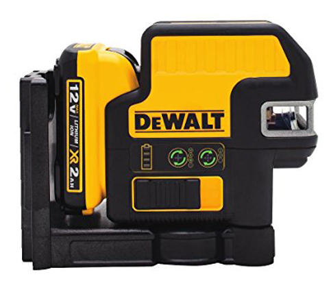 10. DEWALT DW0825LG Green 12V 5 Spot + Cross Line Laser