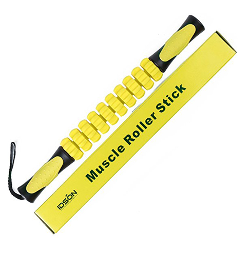 10. IDSON Muscle Roller Stick, Yellow Black