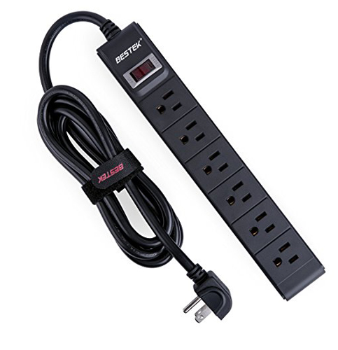 6. Bestek 6-Outlet Surge Protector Commercial Power Strip.