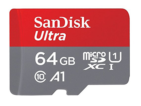 2. SanDisk 64GB Micro SDXC UHS-I Card with Adapter – 100MB/s U1 A1