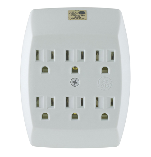 3. GE White 6-Outlet Grounded Tap (54947)