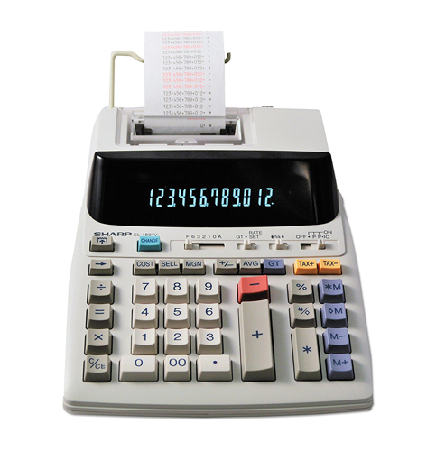5. Sharp EL-1801V 12-Digit 2-Color Printing Calculator