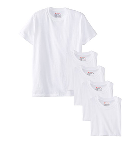 1. Hanes Men’s 5-Pack Tagless Crewneck T-Shirt