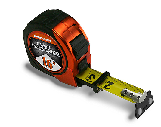 4. Swanson Tool SVPS16M1 16-Feet Magnetic Savage Proscribe Tape Measure