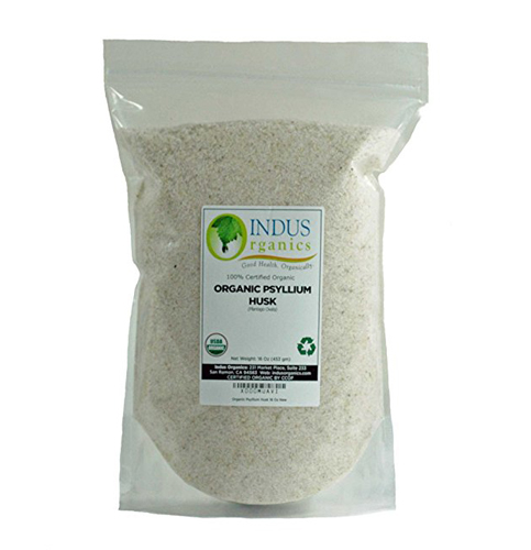 4. Indus Organics Psyllium Husk Whole, 1 Lb Bag