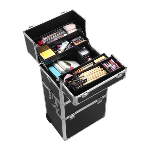 1. Yaheetech Trolley Makeup Train Case