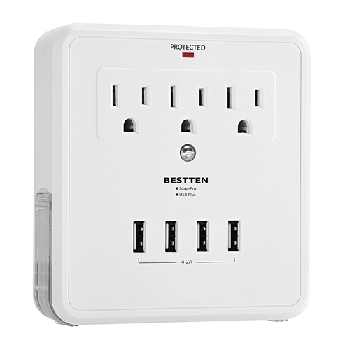 5. BESTTEN Multi Outlet Surge Protector