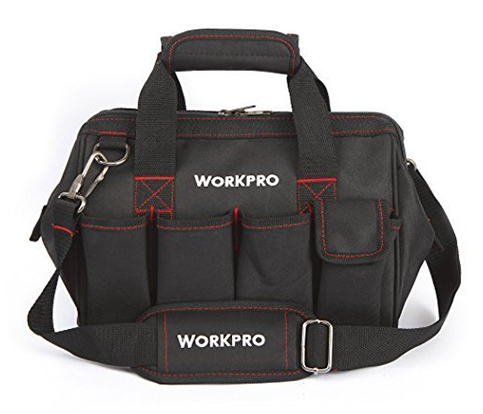 8. Workpro Top Wide Mouth Storage Tool Bag