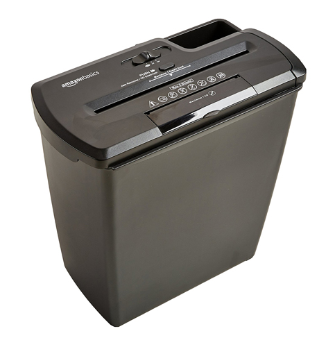 8. AmazonBasics 8-Sheet Strip-Cut Paper Shredder