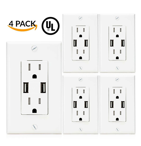 7. Sunco Lighting High Speed 2 USB Port Charger (4 Pack)