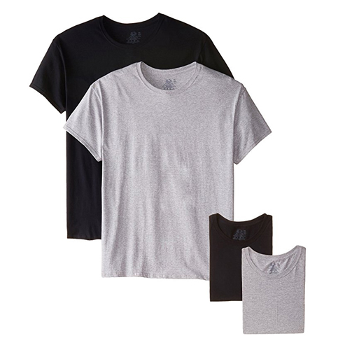 4. Fruit of the Loom Pack of 4 Men’s Crew Neck T-Shirt