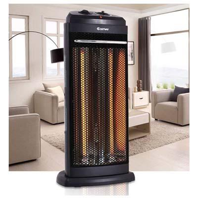 10. COSTWAY Electric Quartz Tower Heater