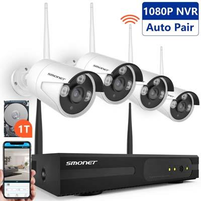 4. Smonet 4CH 720P Wireless Security Systems
