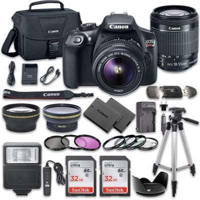 6. Canon EOS Rebel T6 DSLR Camera Bundle