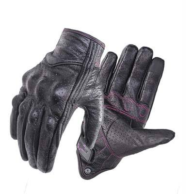 9. Superbike Full-Finger Leather Motorcycle Riding Gloves