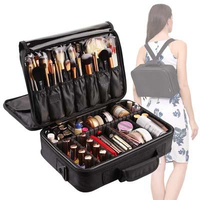 8. VASKER 3 Layers Makeup Bag Travel Cosmetic Case