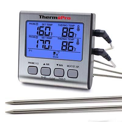 8. ThermoPro TP-17 Dual Probe Digital Food Grill Thermometer