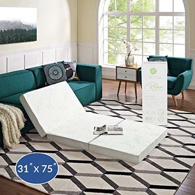 10. Modway 4” Relax Tri-Fold Mattress (31” x 75”)