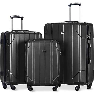 4. Merax 3 Piece P.E.T Luggage Set