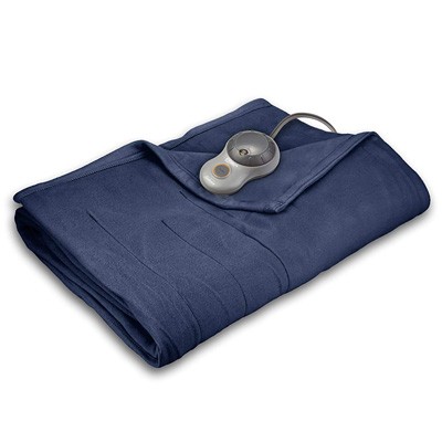 2. Sunbeam Quilted Heated Twin Fleece Electric Blanket