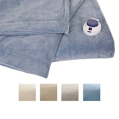 8. Serta Sapphire Low-Voltage Fleece Luxe Electric Blanket