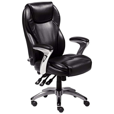 10. Serta Black Leather Multi-Paddle Office Chair